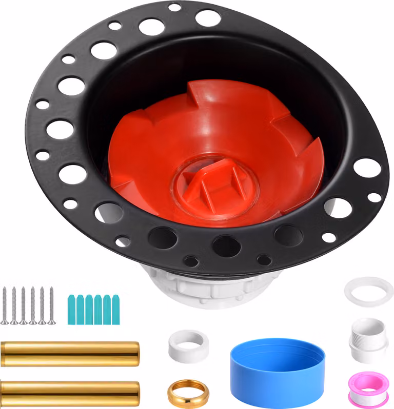 SucceBuy Set di scarico in PVC per vasche da bagno indipendenti, 2 tubi terminali in ottone, set di tubi di scarico per vasche da bagno con adattatore in PVC, per vasche da bagno indipendenti e a pavimento