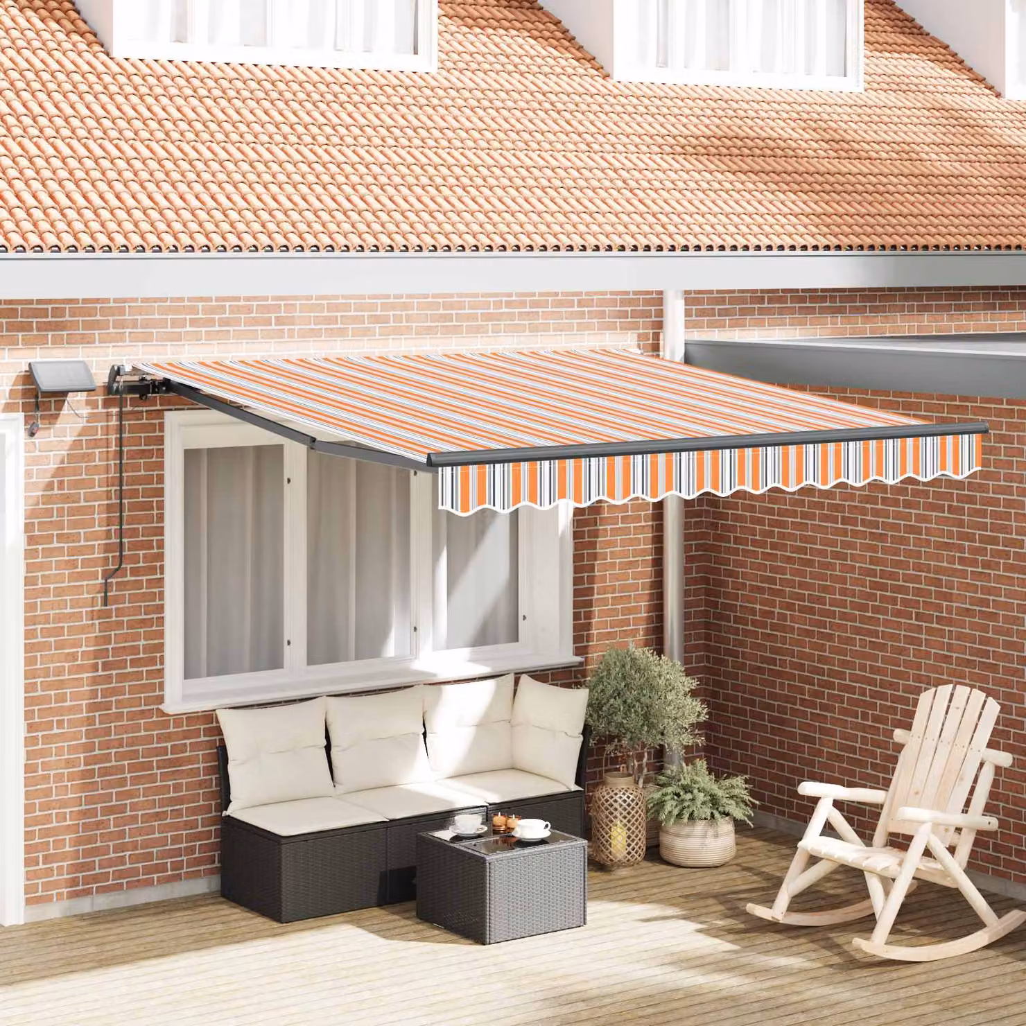 Tenda retrattile vidaXL multicolore in poliestere e alluminio L: 300 cm, P: 250 cm