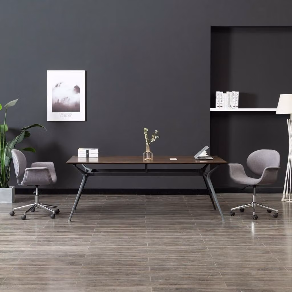 The Living Store sedia da pranzo girevole in tessuto grigio