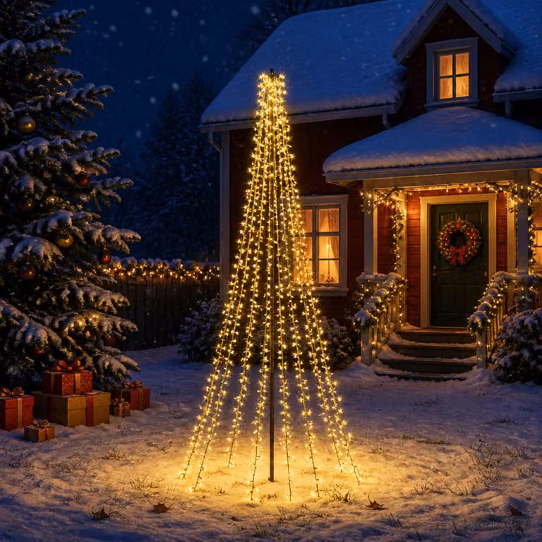 vidaXL Albero di Natale LED 235 cm 1000 LED Bianco caldo Acciaio Nero