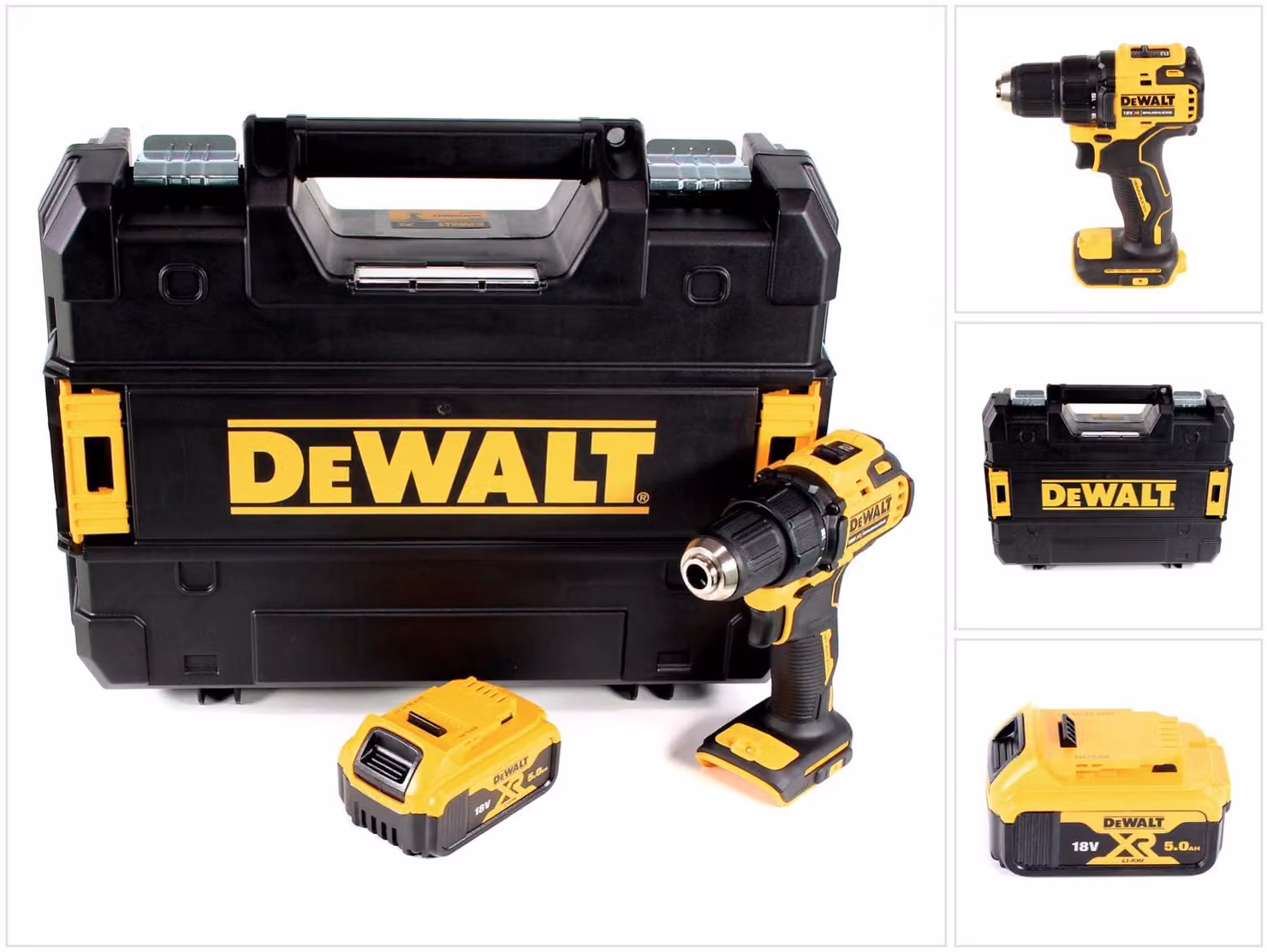 Trapano avvitatore a batteria DeWalt DCD708NT 18V Li-Ion Brushless + 1x batteria 5,0Ah + custodia - senza caricabatterie