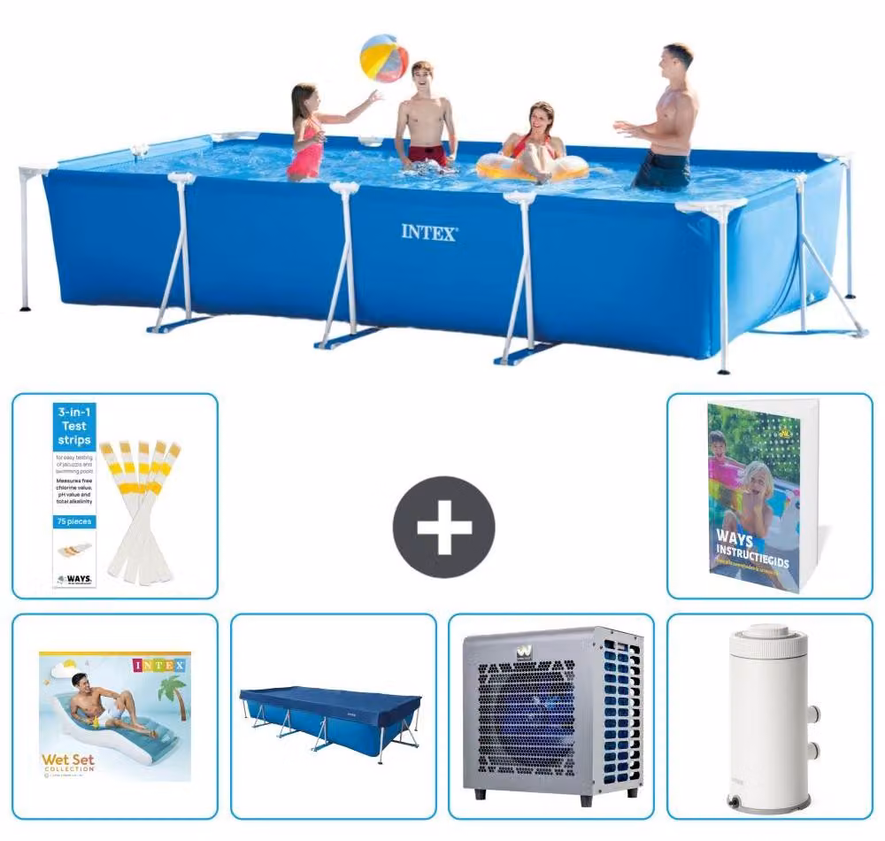 Piscina fuori terra rettangolare - 450x220x84 cm - composta da 5 elementi, modello S33