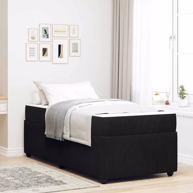 Struttura del letto Nero 90 x 190 cm Tessuto 3398336