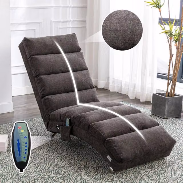 Divano Letto Relax con Vibrazione e Tasche Laterali ¨C MINIMAL ¨C Grigio