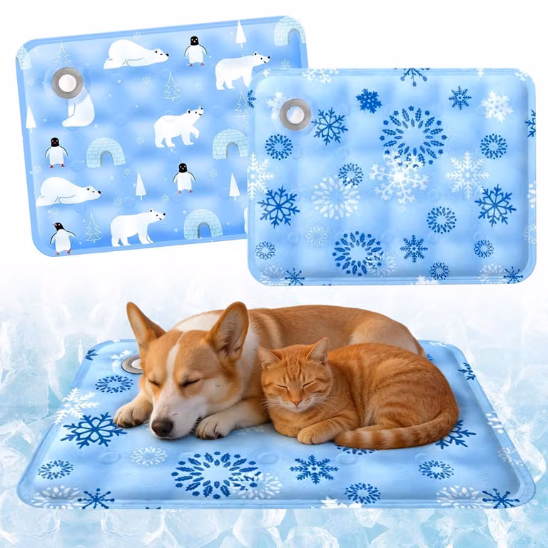 Tappetini refrigeranti per cani, confezione da 2, dimensioni 50x40 cm, auto-raffreddanti, impermeabili