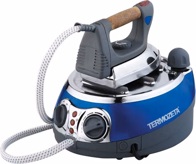 Ferro da stiro a vapore con caldaia Matica 3000 Termozeta da 2100 W, blu, in acciaio inossidabile, alluminio e plastica
