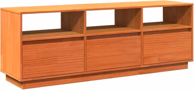 Mobile TV | Armadietto TV | Mobile Porta TV Marrone Cera 140x37x50 cm Legno Massello di Pino