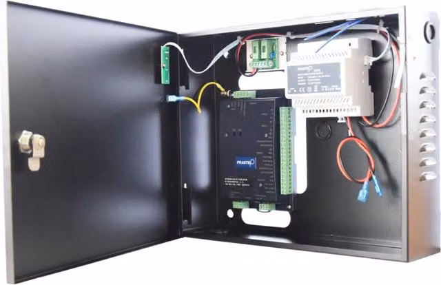 Modulo di estensione Prastel MT50000/EXT-IO con box metallico e alimentatore di backup da 4,5A in colore grigio