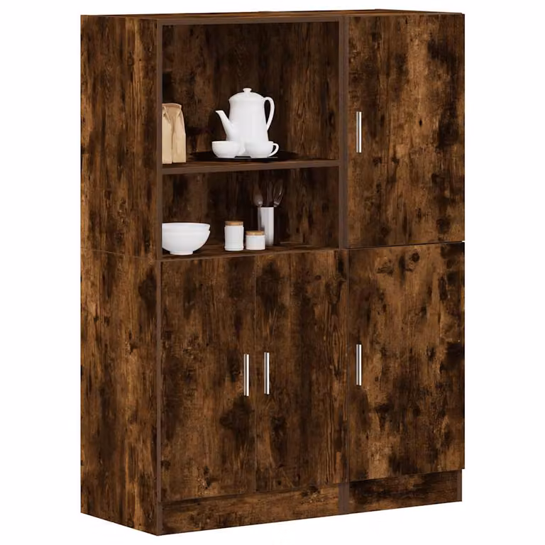 Set di mobili da cucina moderno vidaXL in MDF e truciolato, colore marrone, 2 pezzi, H: 95,0 cm, L: 131,5 cm, P: 41,5 cm