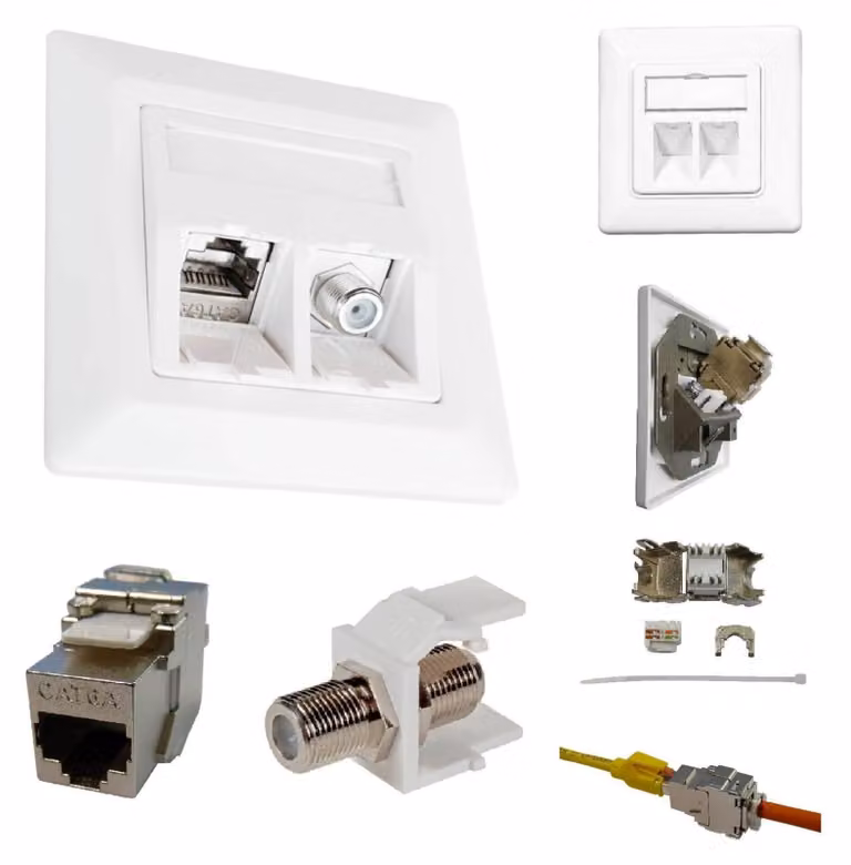 KATHREIN Presa di rete combinata Keystone Cat.6A 500 MHz RJ45 LAN+TV/SAT ESN 300