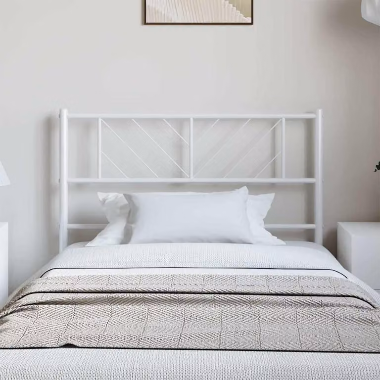 Testiera di ricambio in metallo bianco vidaXL per camera da letto, L: 100 cm
