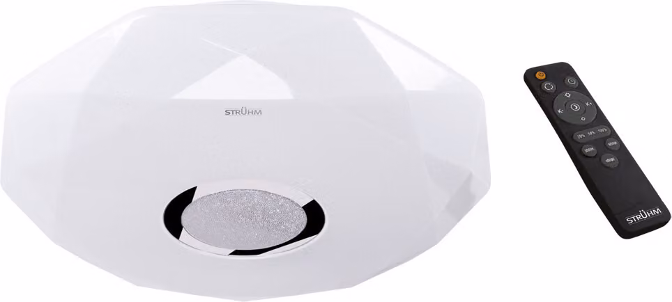 Plafond bagno decorativo bianco diamante rotondo Ø39,5cm telecomando colore variabile LED 24W IRYNA Struhm
