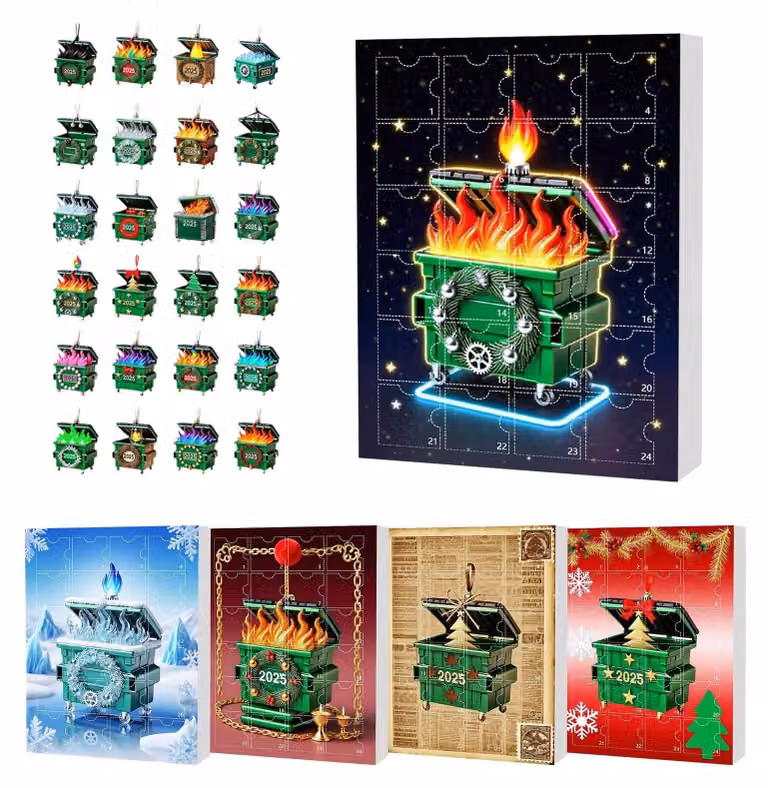 Calendario dell'Avvento a tema natalizio - Decorazioni 2D per 24 giorni