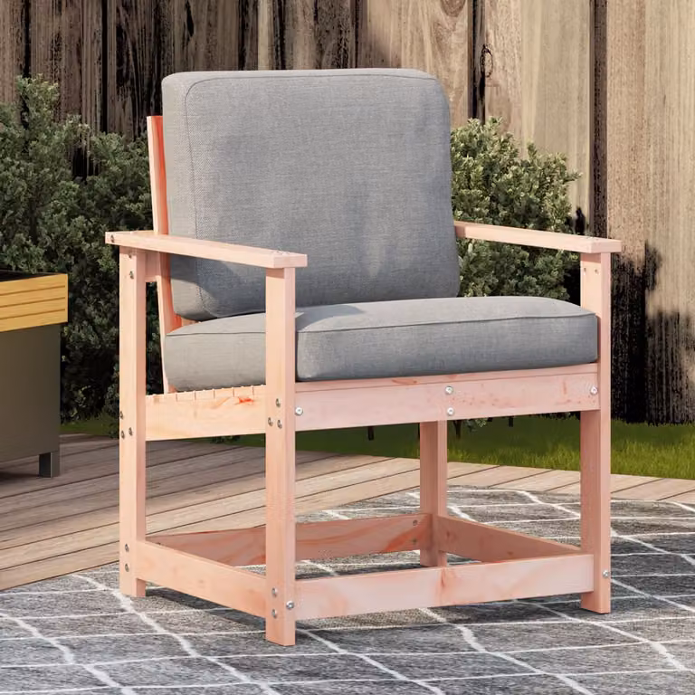 Sedia da giardino vidaXL in legno massello di Douglas con cuscini, L: 62 cm, P: 56 cm, H: 77 cm