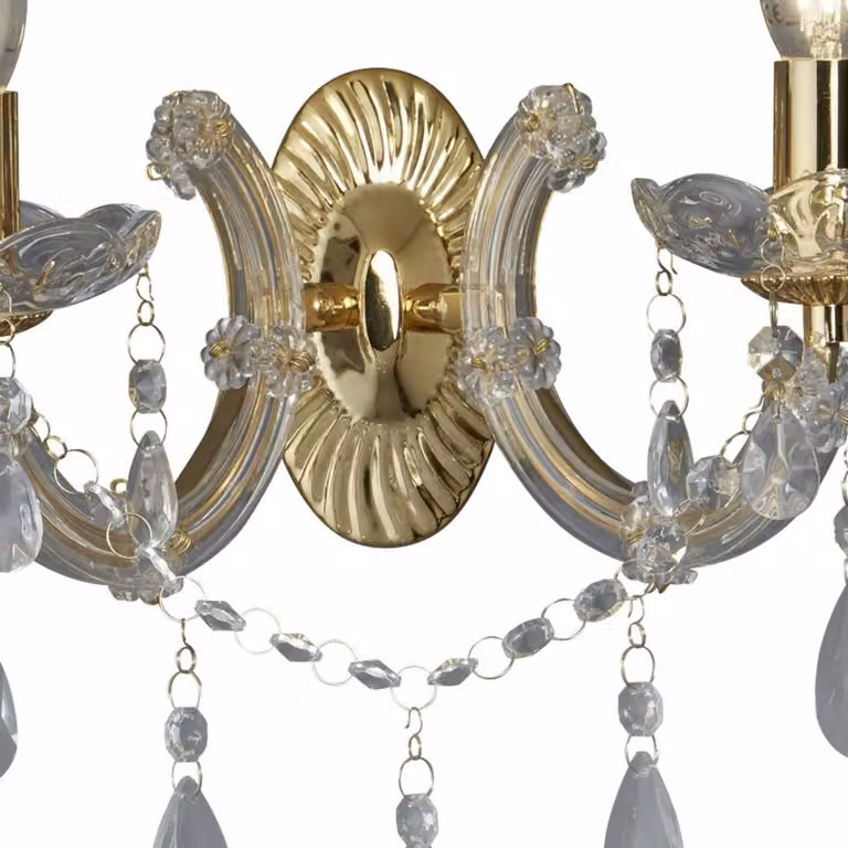 Searchlight Applique da parete Marie Therese, dimmerabile, Ottone / Oro, Soggiorno / Sala da pranzo, Metallo, Applique