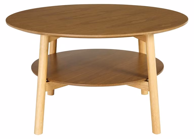 Miliboo - Tavolino rotondo in legno chiaro, diametro 80 cm, MALVA