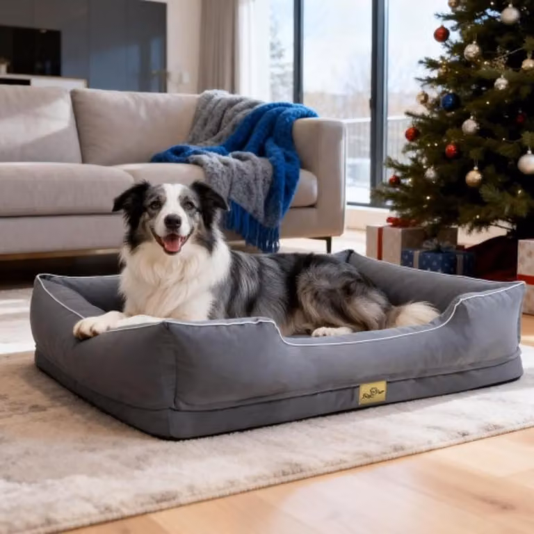 Letto per cani WISFOR, effetto rinfrescante, divano per cani, cuscino per cani, bordi rialzati, impermeabile e lavabile, rivestimento removibile, taglia XL: 105 × 75,5 × 21 cm