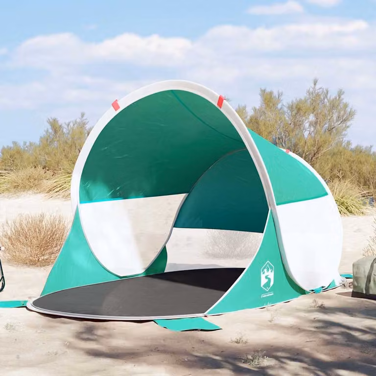 vidaXL Tenda da Spiaggia Pop-Up Verde Mare Impermeabile in Poliestere