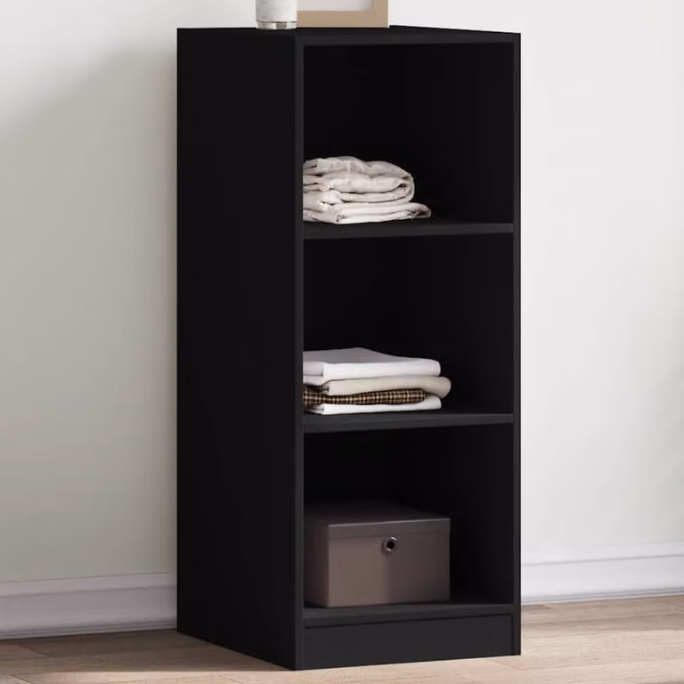 Armadio nero vidaXL in legno con ripiani interni L: 48 cm, P: 41 cm, H: 102 cm