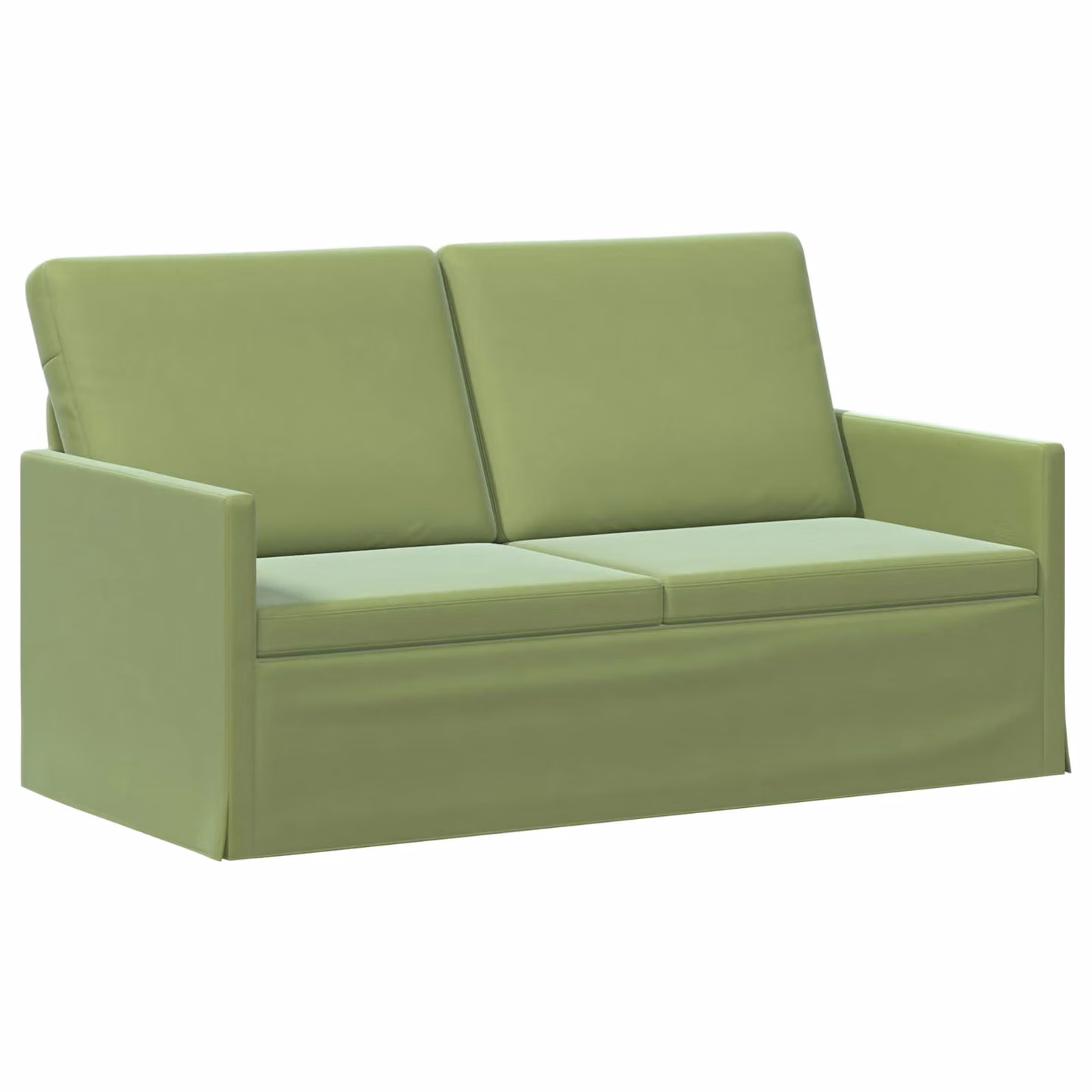 Divano a 2 posti vidaXL in velluto verde con struttura in metallo L/P/H: 150 x 81 x 82 cm