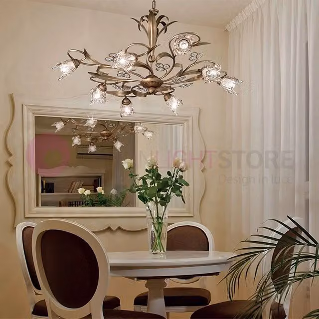 SOFIA Lampadario Stile Classico Rustico 8 Luci