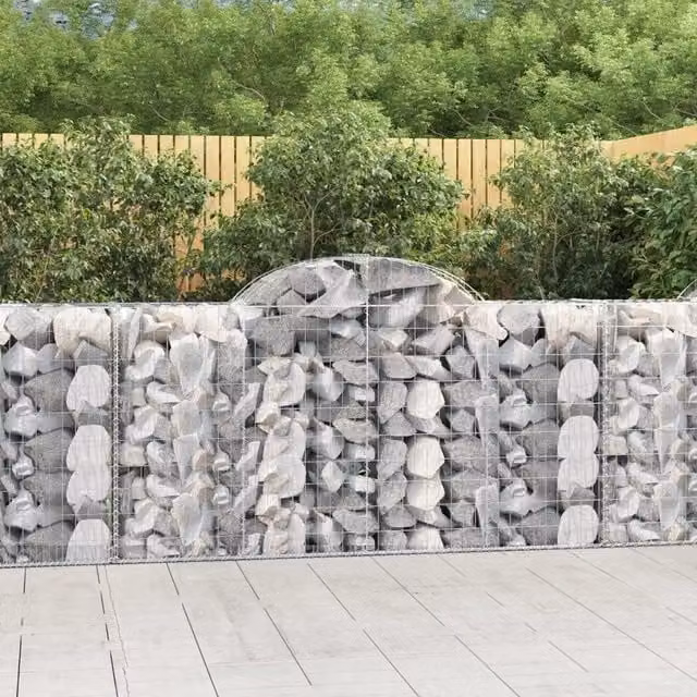 Cesti Gabbioni ad Arco 3 pz 200x50x100/120 cm Ferro Zincato 3146321