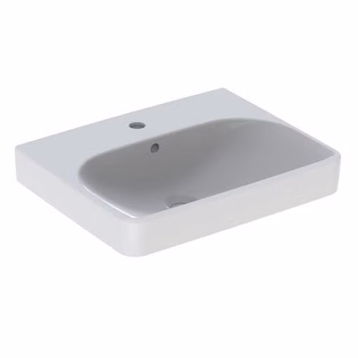 Geberit Smyle Square lavabo 500259, 55x44cm, avec trou pour robinet, avec trop-plein, 500.259.01.8, 500.259.01.8