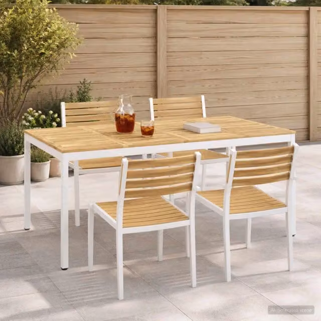 Tavolo da cena da giardino Bianco 196 x 100,5 x 75 cm 3394427