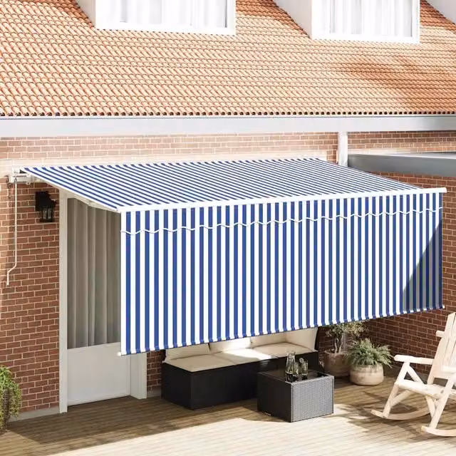 Tenda retrattile Blu 350 x 200 cm Tessuto 3329635