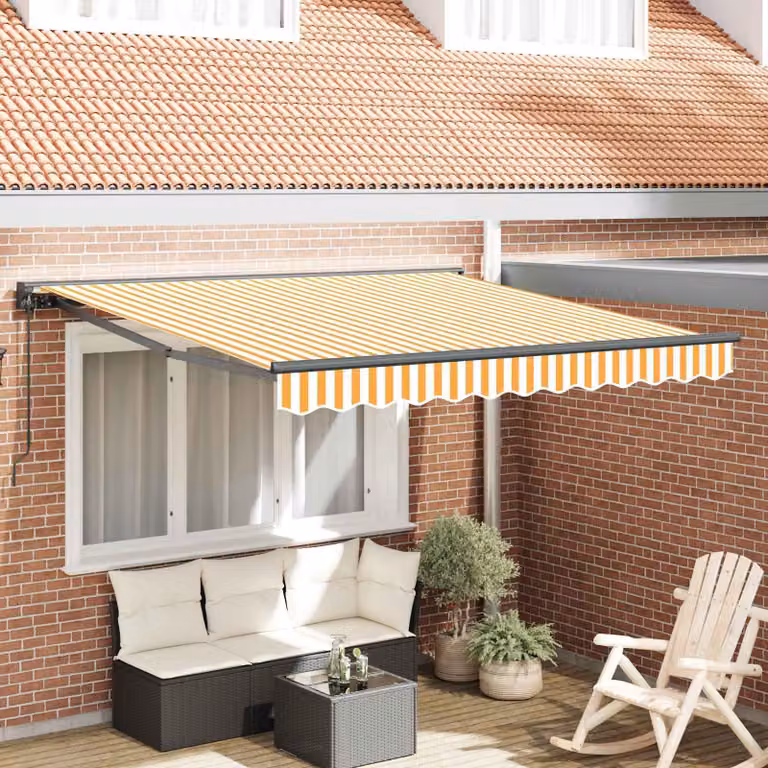 Maison Exclusive - Telaio per tenda da sole giallo e bianco 300 x 250 cm