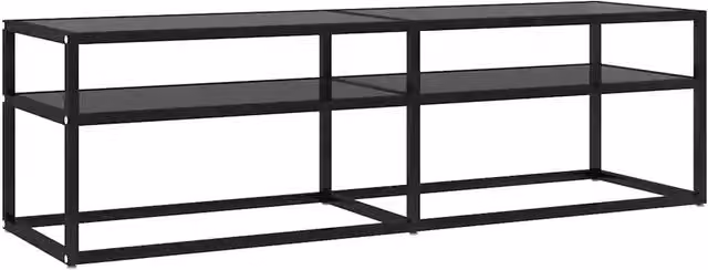 Mobile TV moderno DESIGN IN in vetro temperato e metallo nero L/P/H: 140 x 40 x 40,5 cm – 1