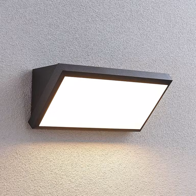Applique da esterni a LED con sensore Abby Lindby, Nero, Plastica, Moderno, Applique LED da esterni
