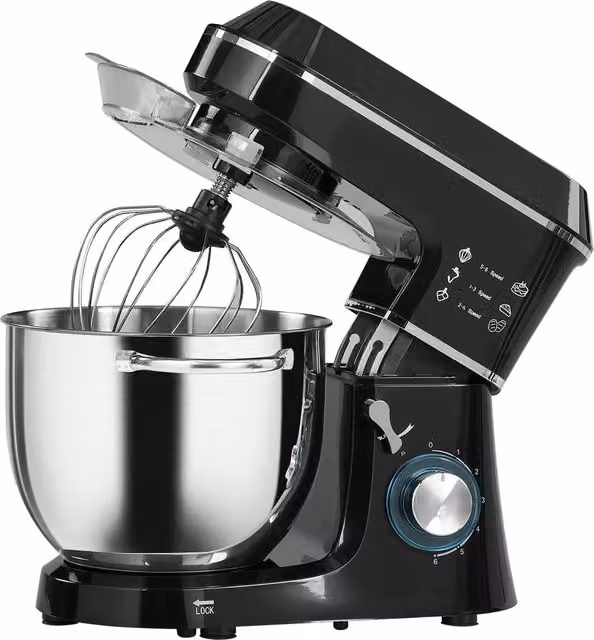 Impastatrice Planetaria Minimal da 7L con 1400W e 6 Velocità, Colore Nero – 1