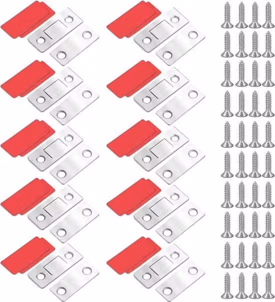 Chiusura magnetica per porte, ultrasottile, autoadesiva, confezione da 10 pezzi