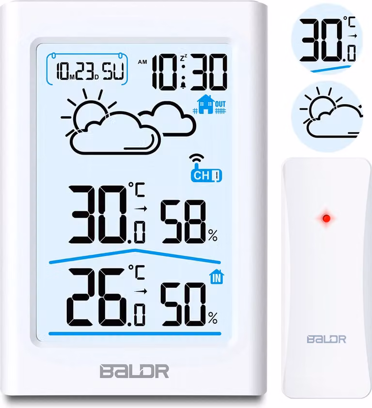 Stazione meteo con display BD-911 bianco