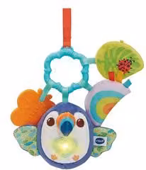 Sonaglio Tiki il tucano Vtech, anello sensoriale multicolore per neonati