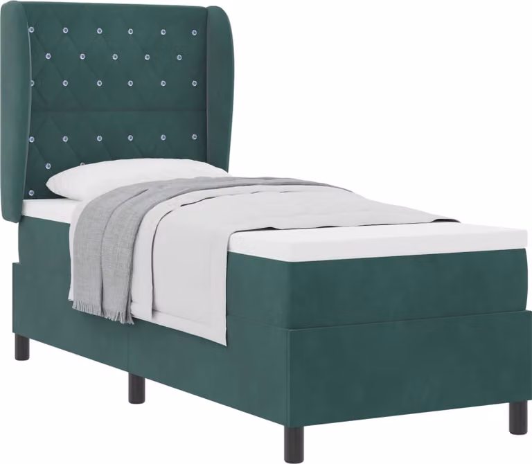 SYFAX™ Letto a molle con materasso Verde Scuro 200 x 80 cm Poliestere