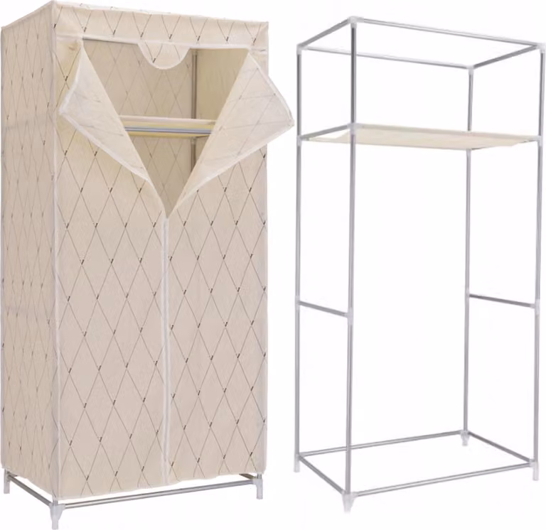 Armadio in tessuto Gaja Vitto, beige, stabile e traspirante