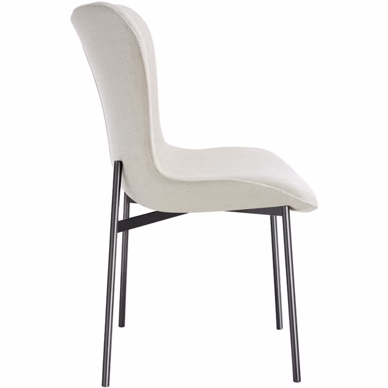 Set di 4 sedie imbottite moderne TecTake GmbH in tessuto bianco e nero per sala da pranzo