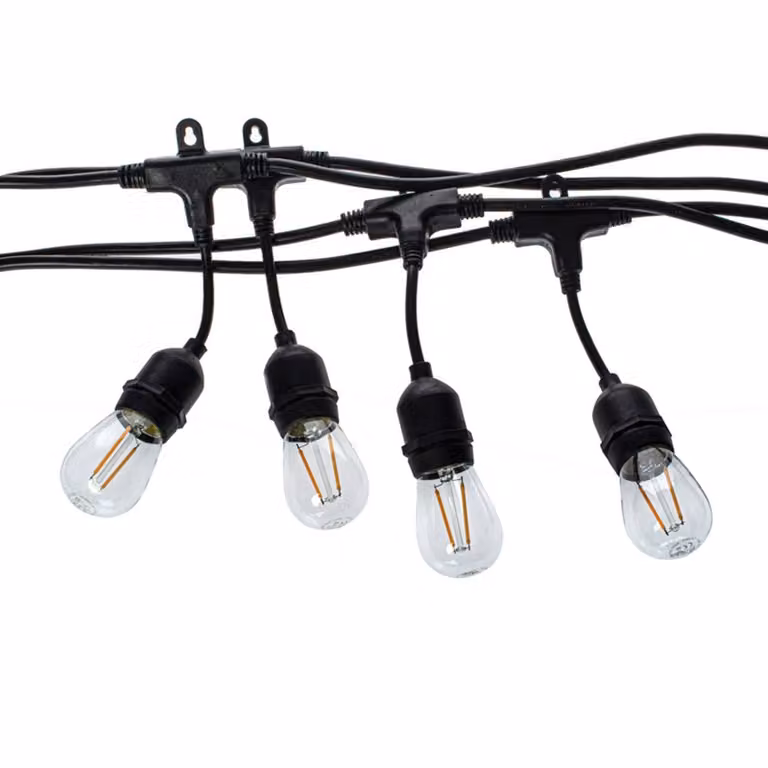 Catena luminosa per esterni Garlanda, nera, IP44, 10 m, a luci. Girlanda Eko-Light, Nero, Plastica, Giovanile