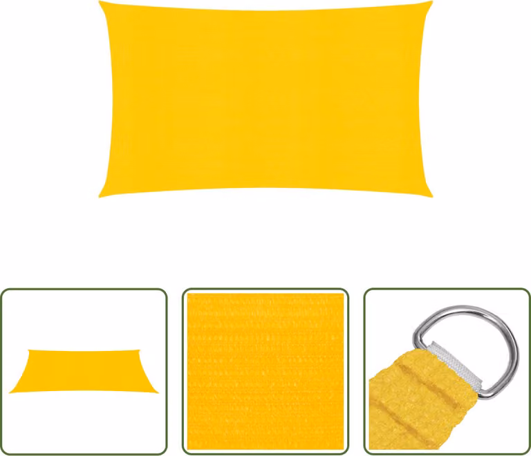 The Living Store Tenda da sole 160 g/m² Giallo 3x6 m HDPE