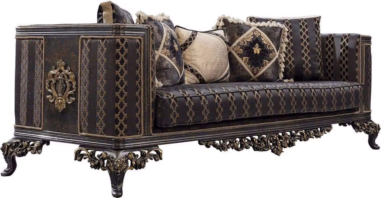 Barock Rokoko 3Sitzer Designer Sofa Couch Polster Sofas Couchen Stoff Textil