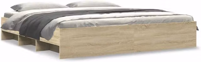 Letto matrimoniale | Letto per adulti | Giroletto senza Materasso Rovere Sonoma 200x200cm in Truciolato