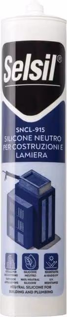 Silicone Neutro per Lattoneria Selsil SNCL 915 Grigio RAL 7040 310 ml confezione da 25 pezzi