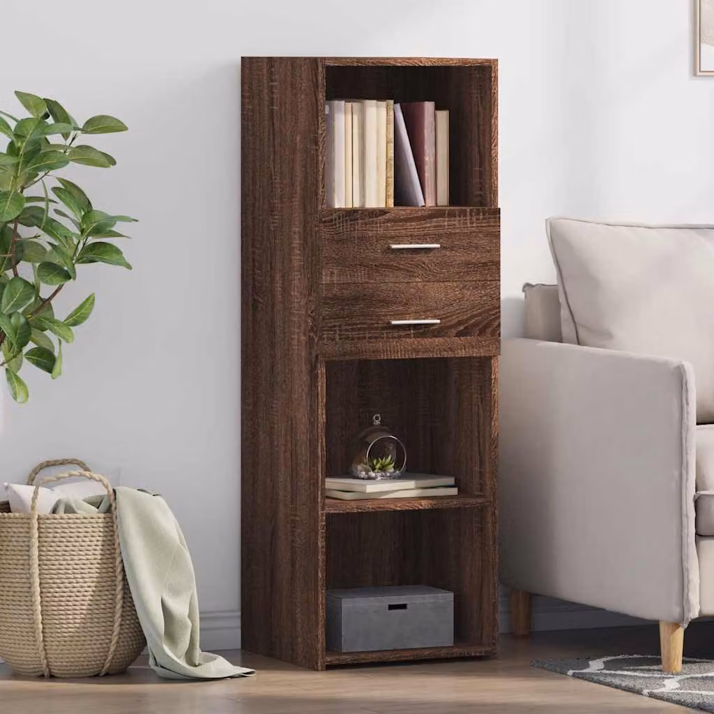 Credenza moderna vidaXL in legno multistrato color rovere marrone L 40 cm x P 42,5 cm x H 124 cm