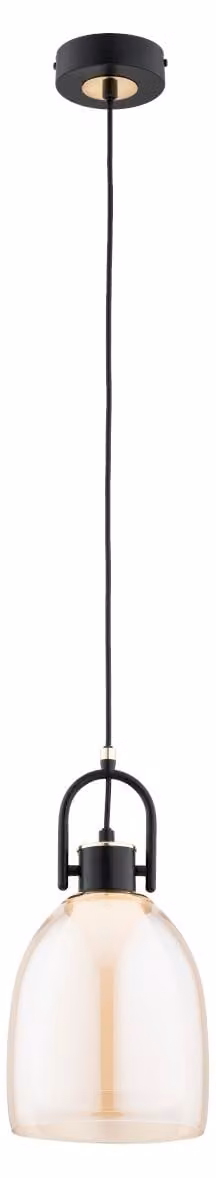 Lampada a sospensione SODA nero-ambra-oro 1xE27x15W metallo dim.: 95x18x18 cm IP20 Alfa