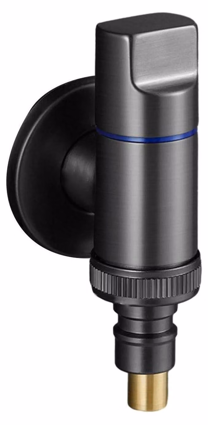Valvola di intercettazione dell'acqua per lavatrice, in ottone, a sfera, colore grigio, filettatura G1/2 e G3/4