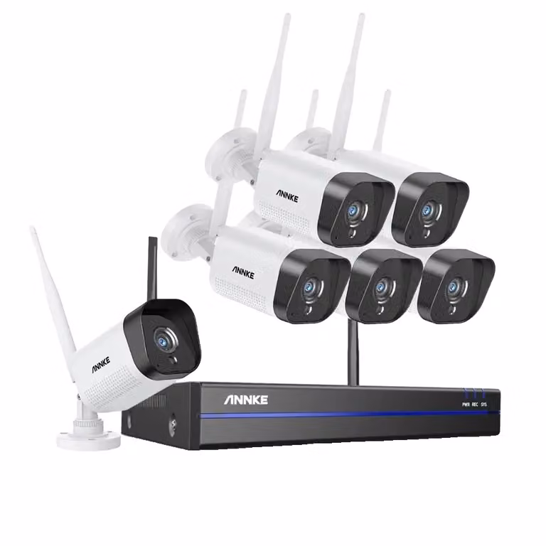 Sistema di telecamere di sicurezza wireless, video da 3MP, visione notturna da 100 piedi, Nessuno