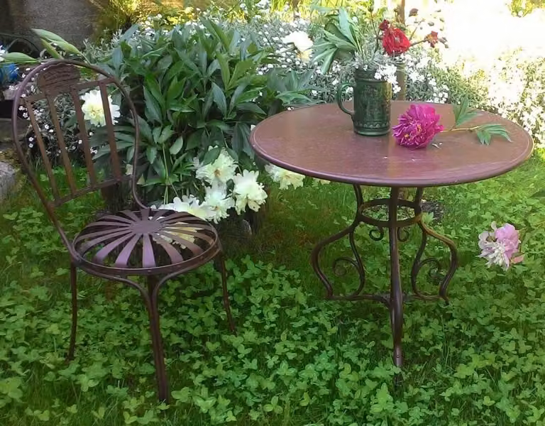 Casa Padrino Set di mobili da giardino in stile liberty - vari colori - Tavolo e sedia da giardino artigianali