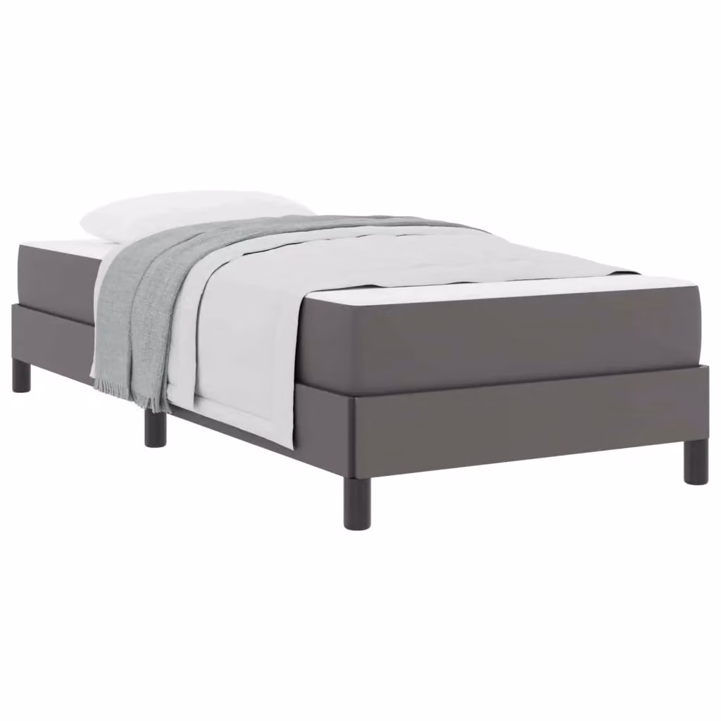 vidaXL Letto Moderno con Materasso Ibrido in Tessuto Grigio L/P/H: 100 x 200 x 45 cm – 2